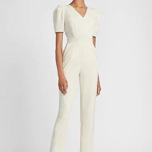 Express Puff Sleeve V-Neck Jumpsuit